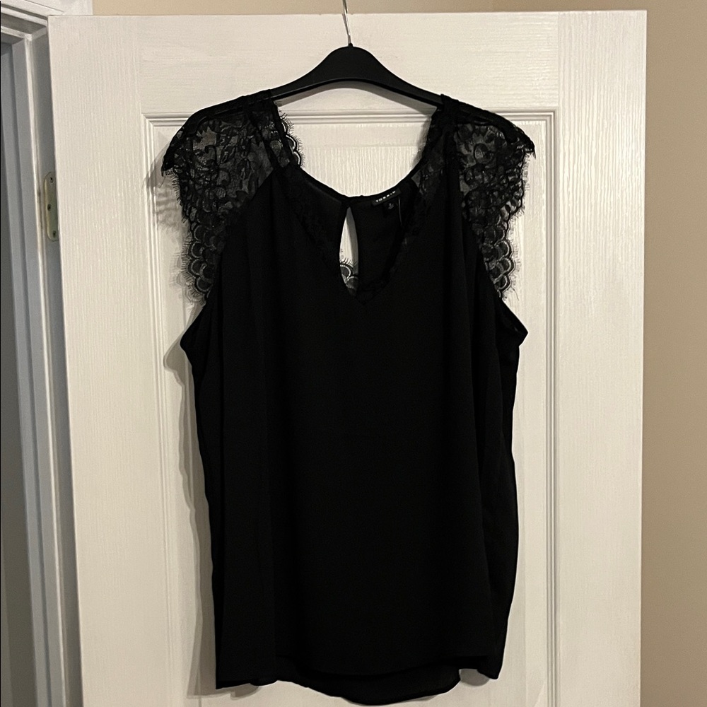 Torrid Black Lace Accent Blouse